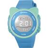 OFFCUP Orologio Digitale per Bambini, Orologio da Polso per Ragazzi e Ragazze, Orologio Sportivo a Cartoni Orecchie da Gatto Impermeabile, Orologio Bambina con Sveglia Data Cronometro LED -Azzurro