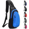 Sciphylia Zaino Monospalla Uomo Impermeabile Borsa Monospalla Antifurto Cinturino Singolo Borsello Tracolla Leggero Grande Capacità Borsa a Spalla Donne Sport Camminare Viaggiando Blu Acceso