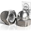 PD® Dadi cappuccio M4 (DIN 1587) | Dado a cappuccio in acciaio inox A2 V2A | Dadi calotta di protezione in forma elevata per viti, barre filettate e bulloni filettati | 10 pezzi