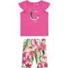 GUESS - Completo da Donna e Leggings a Maniche Corte per Bambini, Rosa Esplosione, 12 Mesi
