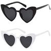 ADEWU Occhiali da Sole a Cuore Plastica Moda Unisex Nero Rosso Rosa Bianco Multicolore
