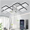 MiiR Ventilatore Da Soffitto Silenzioso Con Illuminazione,plafoniera Dimmerabile Da 85W Con Ventilatore,6 Velocità Del Vento,plafoniera Reversibile Con Ventilatore,per Soggiorno,camera Da Letto,nero,90cm