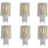 WULUN Lampadina Ulun G9 LED, lampadina a risparmio energetico 9W, 88 lampadine SMD 2835 LED, equivalente a lampadine alogene 80W, bianco caldo 3000K, 800 lumen, AC 220-240V, non dimmerabile, set da 6