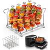 FTUREERA Friggitrice ad aria calda, griglia ad aria calda, compatibile con Ninja Foodi AF500EU, griglia con 18 spiedini e 2 manici per Ninja Dual Zone AF500EU 10,4 l