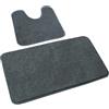 Rururug Tappeto da Bagno in Microfibra 2 Pezzi Tappetino da Bagno Lavabile in Lavatrice Tappeti da Bagno Antiscivolo Assorbente (50x80+50x40cm, Grigio)