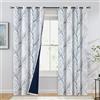 Fmfunctex Tende oscuranti per camera da letto con albero blu-bianco, lunghe 213,4 cm, per soggiorno, a tripla trama, a risparmio energetico, per estate e inverno, 2 pezzi con occhielli nella parte superiore