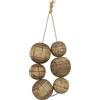 Deco 79 Decor Distressed Stripe 6 Strung Wall Sculpture con corda appesa, pino, marrone, 8.2L x 3.9W
