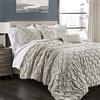 Lush Decor Ravello - Set di biancheria da letto in stile shabby chic, 5 pezzi, con federe per cuscino, per letto matrimoniale