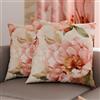 PETTI Artigiani Italiani - Coppia di Federe Cuscino 65x65 cm in Microfibra, Cuscini Arredo Camera da Letto, Divano, Salotto, Set 2 Fodere Copricuscino, Federa Floreale 20, 100% Made in Italy