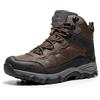 NORTIV 8 Scarpe da Trekking da Uomo Stivali da Esterno Scarponi da Trekking Scarponi da Trekking Impermeabili Stivali da Arrampicata Alpinismo,Size 44,Marrone Scuro,NMUMHB2501