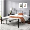 Zinus Nicholas - Letto 100 x 200 cm, altezza 31 cm, con spazio sotto il letto, telaio in metallo con testiera e pediera, colore: Nero