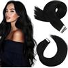 Moresoo Extension Capelli Veri Biadesivo Invisibile # 1B 60cm 50g 20pz | Look Elegante, Applicazione Rapida, Sfumatura Naturale, Perfette per Ogni Occasione, Fino a 24 Pollici