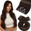 Moresoo Extension Capelli Veri Clip Marrone Invisibili #4 55cm 120g 7pz | Volume Istantaneo, Lavorazione Superiore, Look Elegante, Base In Tessuto, Clip Sicure