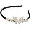 SSyang Fasce per Capelli Bling Strass Fascia per Capelli di Cristallo Blu Navy Gemma Vintage Sottile Cerchietto per Capelli Partito Prom Accessori 13*13*4cm per Capelli per Donne e Ragazze (argento)