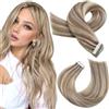Moresoo Extension Biadesive Capelli Veri 60cm #P9A/60 50g 20pz | Applicazione Rapida, Confortevole Da Indossare, Look Elegante, Ideale Per Cerimonie, Foltezza Immediata