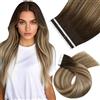 Moresoo Extension Capelli Veri Biadesivo 50cm per Donne #4/6/613 25g 10pz | Look Elegante, Pettinatura Alla Moda, Qualità Remy, Effetto Invisibile, Modellabili Con Piastra