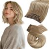 Moresoo Extension Capelli Veri Clip Balayage Marrone 25 cm #8/22/8 80g 5pz