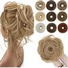 SEGO Chignon Finto per Capelli Elastico Sintetica Ondulato Veri Coda di Cavallo Pezzo Spessi Updo Donne Ragazze 55 G Biondo scuro
