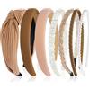 LOPHE Imbottite Capelli Cerchietto, 7 Pezzi Cerchietto Brillantini Donna Set di Cerchietto Bombato, Cerchietto Con Strass Knot Hairbands per Donna e Ragazza, Regalo di Natale
