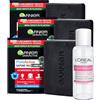 Garnier SkinActive Pure Active Sapone Viso, Schiena, Collo al Carbone Anti Imperfezioni e Punti Neri 3 Saponette da 100g + L'Oréal Paris Acqua Micellare Detergente Delicato Formato Viaggio da 30ml
