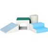 HOMCOM Set di 4 Blocchi di Costruzione Morbidi per Bambini, Gioco Educativo Modulabile per Bambini 1-3 Anni, Multicolore
