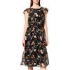 Amelia Rose Abito Midi Vela Ricamato Vestito per Occasioni Speciali, Nero, 34 Donna