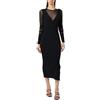 Pinko BERGAMOTTO Abito Viscosa Tulle Trasparente Vestito da Cocktail, Z99_Nero Limousine, XS Donna