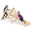 RELAX4LIFE 3 in 1 Set da Arrampicata per Bambini, Triangolo da Arrampicata con Scivolo, Altezza Regolabili, Scala Multifunzionale per Bimbi 1+ Anni (Naturale)