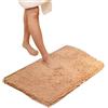 Cicilin Tappeto da bagno in microfibra, spesso, morbido, assorbente, in ciniglia, antiscivolo, lavabile in lavatrice, per pavimento, vasca e doccia, 60 x 90 cm, colore: cammello