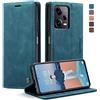 owlhold Cover Xiaomi Redmi Note 12 Pro 5G Custodia Xiaomi POCO X5 Pro 5G Magnetica Portafoglio Flip[Antiurtoo][Cavalletto][Carta Fessura] Cover Pelle per Redmi Note 12 Pro 5G/POCO X5 Pro -Blu verde