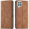 OKZone Cover per Samsung Galaxy A22 4G, Custodia Flip Pelle Portafoglio Magnetica Libro [Slot Schede], Silicone TPU Bumper Wallet Supporto Cover, Antiurto [Kickstand] (Khaki)