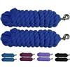 Majestic Ally Confezione da 2 guinzagli in cotone massiccio per cavalli e bestiame, lunghezza 3,5 m e spessore 16 mm, sostituibile, resistente, in raso, fatti a mano, morbidi, rotti al tatto (blu