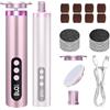Tiandirenhe Set di pedicure elettrico 2 in 1, 13000 giri/min, 9 velocità regolabile, con lime intercambiabili, per manicure elettrica, per talloni screpolati, calli, morti (rosa)