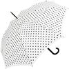 Knirps Ombrellone da donna automatico a pois, bianco-nero, 107 cm, Ombrello con meccanismo automatico