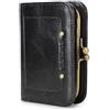 Contacts Portafoglio RFID da donna con chiusura a bacio, portamonete compatto da donna in vera pelle con tasca con cerniera vintage, porta carte di credito, piccola pochette con finestra per documento