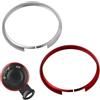 HTTYHT Portachiavi in metallo HTTYHT con anelli chiave R55-60 (argento+rosso)