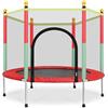 Gziztx Trampolino esterno per bambini, diametro 140 cm, per interni con rete di sicurezza, trampolino da giardino per attività all'aperto per bambini