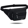 JSDing Borsa a Banana Uomo Donna | Zaini da Escursionismo Borse Sportive Bici | Città di Sicurezza per Viaggi O Outdoor Sport Waist Pack Fanny Pack per Vita quotidiana o Escursioni, nero, L