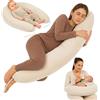 Totsy Baby Cuscino allattamento e gravidanza Mussola 190cm - Guanciale laterale corpo per dormire sul fianco Supporto perfetto per il riposo e il relax Ideale per maternità e futuro mamme Forma a C Oeko-Tex