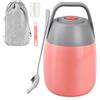 Fodlon Contenitore Termico per Alimenti Caldi 450ml, Portapranzo con Sacchetto Spazzola Cucchiaio, a Prova di Perdite, Acciaio Inossidabile Doppia Parete, Lunch Box Tazza Muesli Yogurt, 6-12h Termico (Rosa)