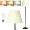 Seruno X Lampada da Terra Soggiorno Moderno, Lampada da Terra Led 3000k/4000k/6000k Dimmerabile, Lampada da Lettura Con Paralume Per Soggiorno Camera da Letto Ufficio (Lampadina 9w)