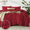 puredown 1PCS Copripiumino Matrimoniale 260x240cm+ 2PCS Federe in Microfibra 50x80cm, Set di Copripiumino Monocromatica per Letto Matrimoniale, Traspirante, Morbida, Oeko-Tex, Rosso