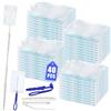 EOPUOZS 42 Pezzi Piumini Cattura Polvere Compatibile con Swiffer Duster, Kit per Spolverare Elettrostatico con 1 Manubrio Lungo e 1 Manubrio Corto, per Capelli, Polvere, Sporco