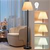 Seruno X Lampada da Terra Soggiorno Moderno, Lampada da Terra Led Dimmerabile, 3000k/4000k/6000k, Lampada da Lettura Con Paralume Per Soggiorno Camera da Letto Ufficio (Lampadina 9w)