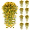 EUWLY Fiori artificiali da appendere piante finte per esterni, fiore di vite di viola in finto seta per decorazione interna ed esterna, piante di petunie realistiche resistenti ai raggi UV da appendere per
