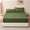 RUIKASI Lenzuolo con Angoli Matrimoniale - Oeko Tex Lenzuola Sotto con Angoli ed Elastico per Letto in Microfibra, 160x200 Verde Oliva