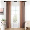 MIULEE Tende Voile Trasparenti Sfumato per Soggiorno Camera da Letto Bagno Cucina Camera da Tenda Finestra Balcone Casa con 2 Pannelli 140X280CM Marrone Chiaro
