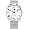 Tommy Hilfiger Orologio Analogico al Quarzo da Uomo con Cinturino in Maglia Metallica in Acciaio Inossidabile Argentato - 1710512