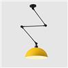 YNDD Moderna Lampadario a Sospensione Industriale, E27 Lampadario con Rocker Braccio, Regolabile Altezza Metallo Sospensione Luce, Lampada da Tavolo da Pranzo per Soggiorno Cucina Ristorante (Giallo)