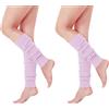 CHENGZI 2 paia di scaldamuscoli da donna in maglia invernale caldo lungo stivali calzini per accessori per feste, Viola, Etichettalia unica